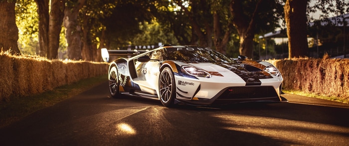 Ford GT Mk II race car on a track