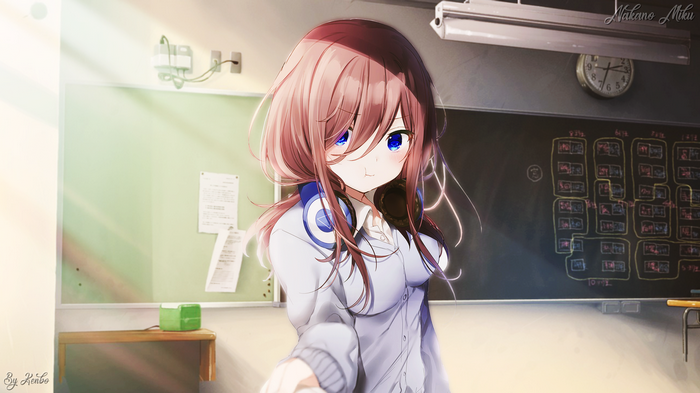 Nakano Miku in a Classroom