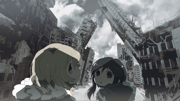 Shoujo Shuumatsu Ryokou: Chito and Yuuri in a Ruined City