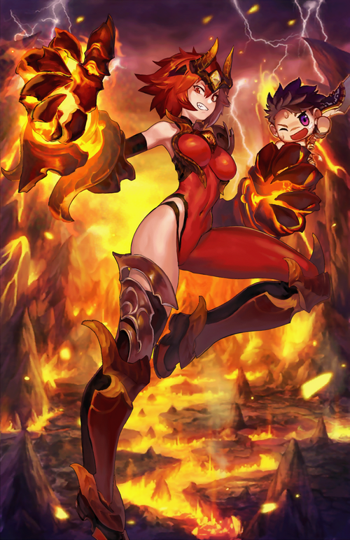 Vishuvac and companion in Guardian Tales