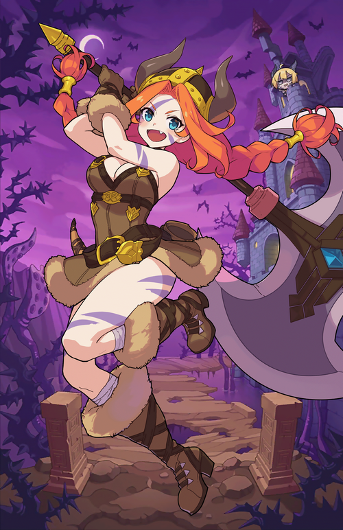 Guardian Tales: Viking Girl with Axe and Spear