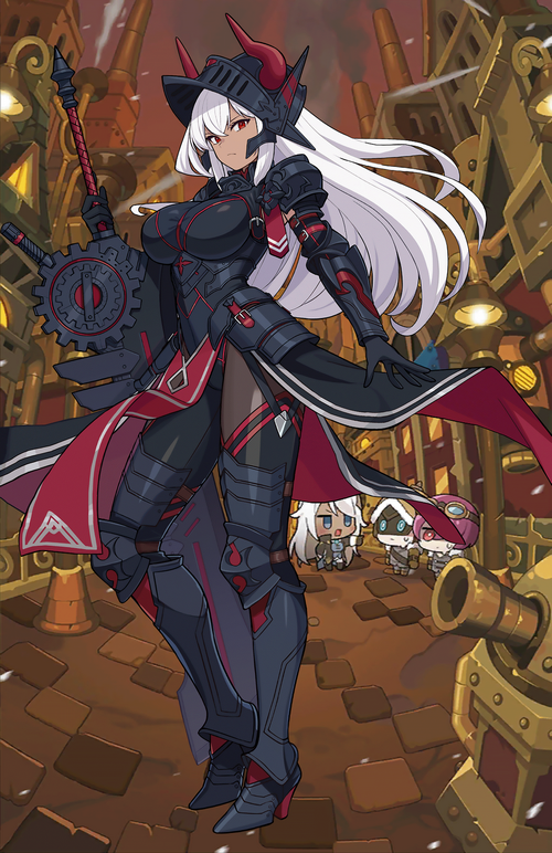 Guardian Tales Fantasy Armor Girl with Red Eyes