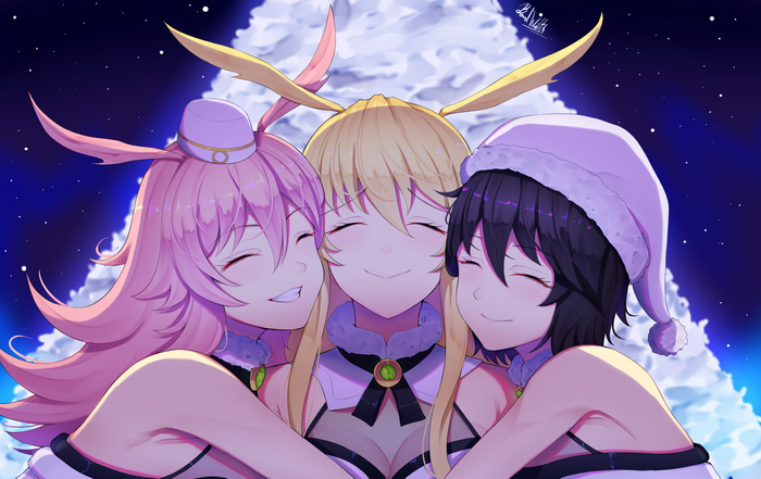 Fate/Grand Order fan art of Thrud, Ortlinde, and Hildr