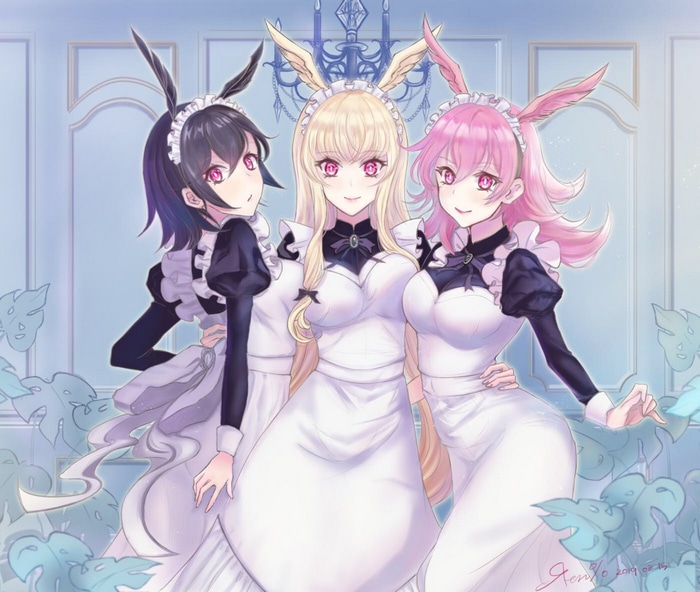 Fate/Grand Order fan art of Thrud, Hildr, and Ortlinde