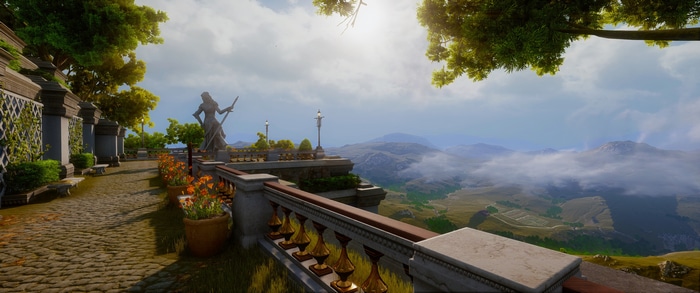 Dragon Age: Inquisition Balcony Overlooking Misty Mountains