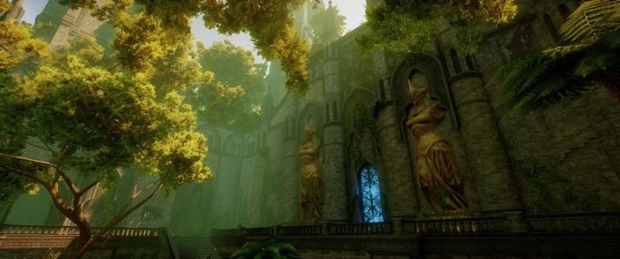 Dragon Age Inquisition Fantasy Castle with Statues