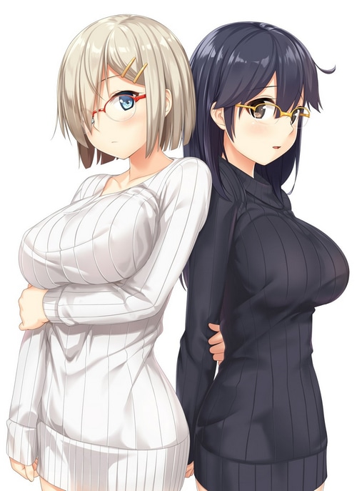 Ushio and Hamakaze from Kantai Collection fan art