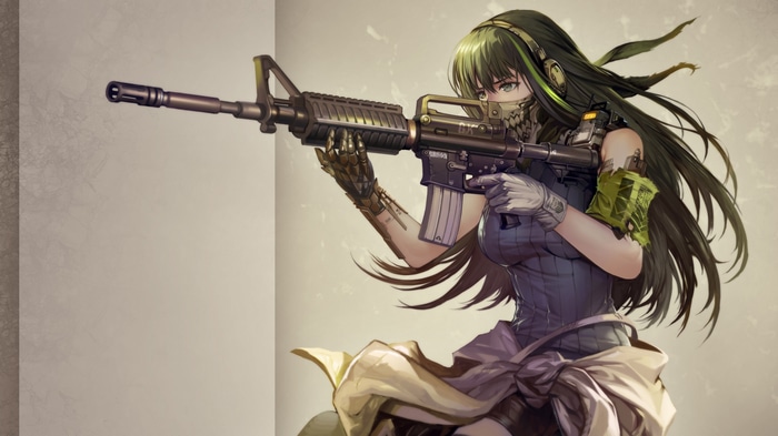 Anime girl with a rifle