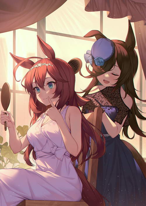 Mihono Bourbon and Rice Shower preparing