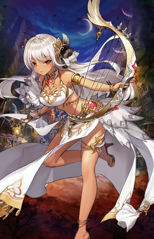 Tinia from Guardian Tales with a bow