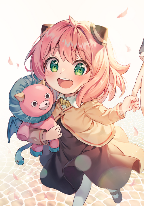 Anya Forger from Spy x Family holding a plush toy