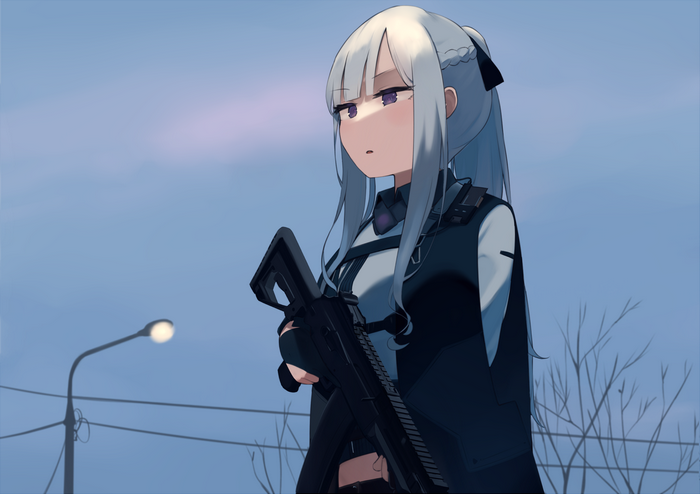 AK-12 from Girls Frontline holding a rifle