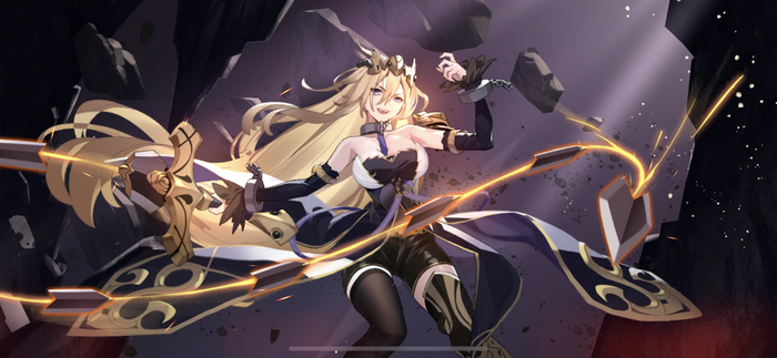 Anime girl with blonde hair and sword
