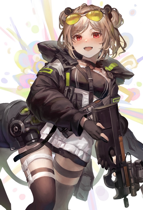 Girls Frontline fan art of a girl with a P90