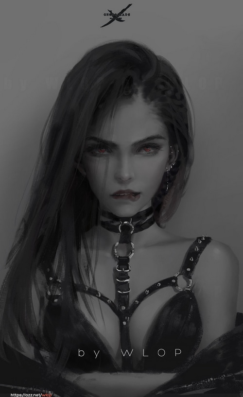 Artwork of a fantasy girl by WLOP