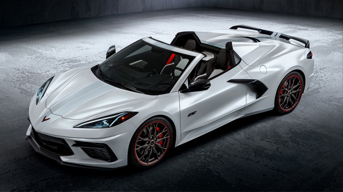 4K White Chevrolet Corvette Convertible