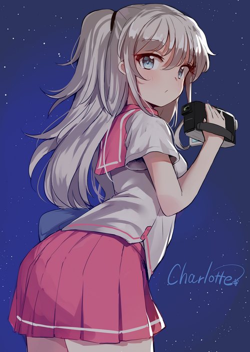 Tomori Nao from Charlotte holding a camera