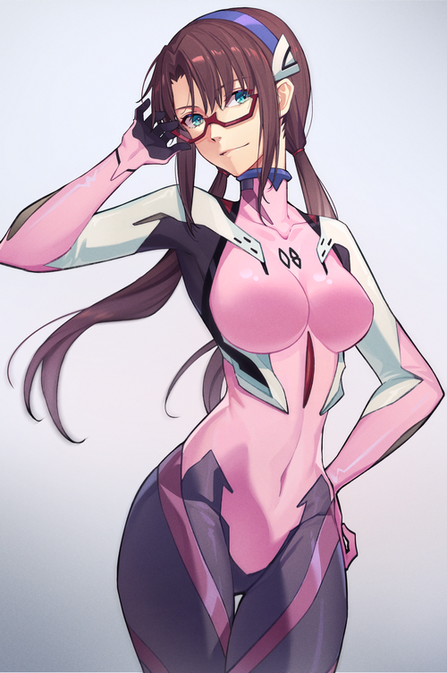Makinami Mari Illustrious in a pink Evangelion bodysuit