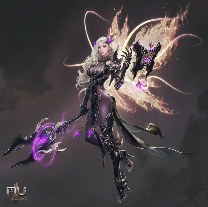 Fantasy woman with blonde hair and armor