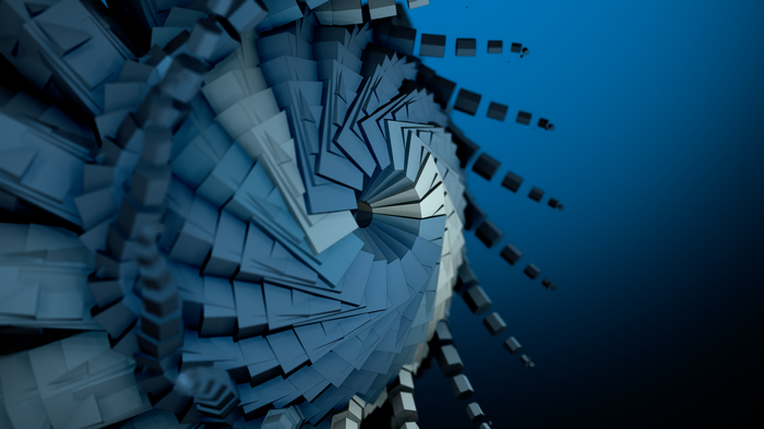 Abstract 3D fractal with blue background