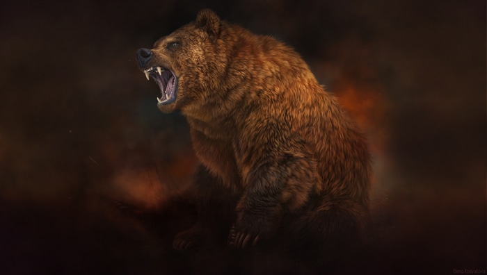 A roaring bear by Elena Roslyakova