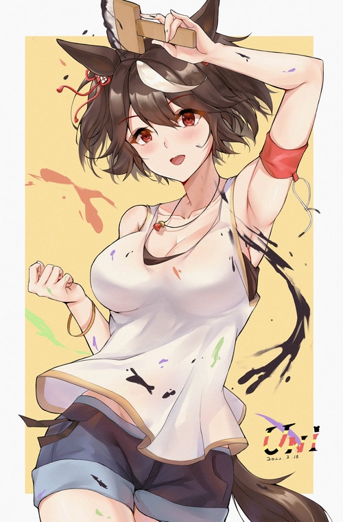 Kitasan Black painting with a brush