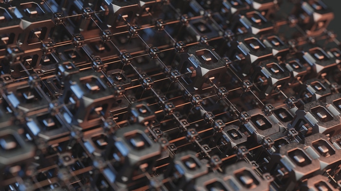 Abstract metallic grid structure