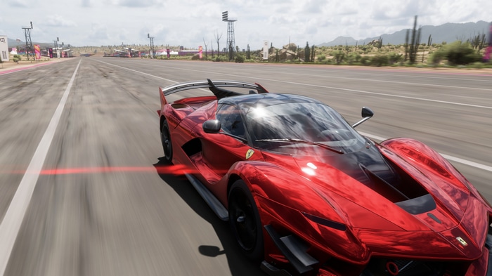 Ferrari FXX-K Evo on a race track