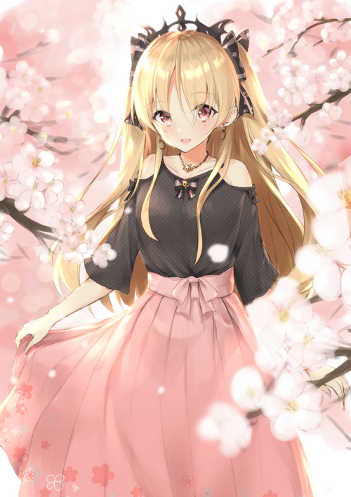 Ereshkigal from Fate/Grand Order with cherry blossoms