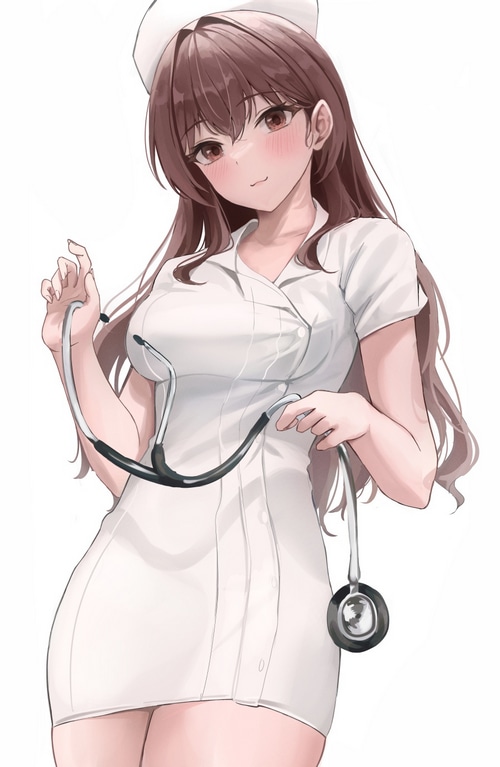 Anime nurse with a stethoscope