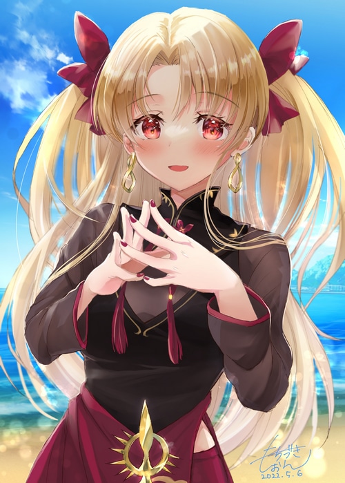 Ereshkigal from Fate/Grand Order on the beach