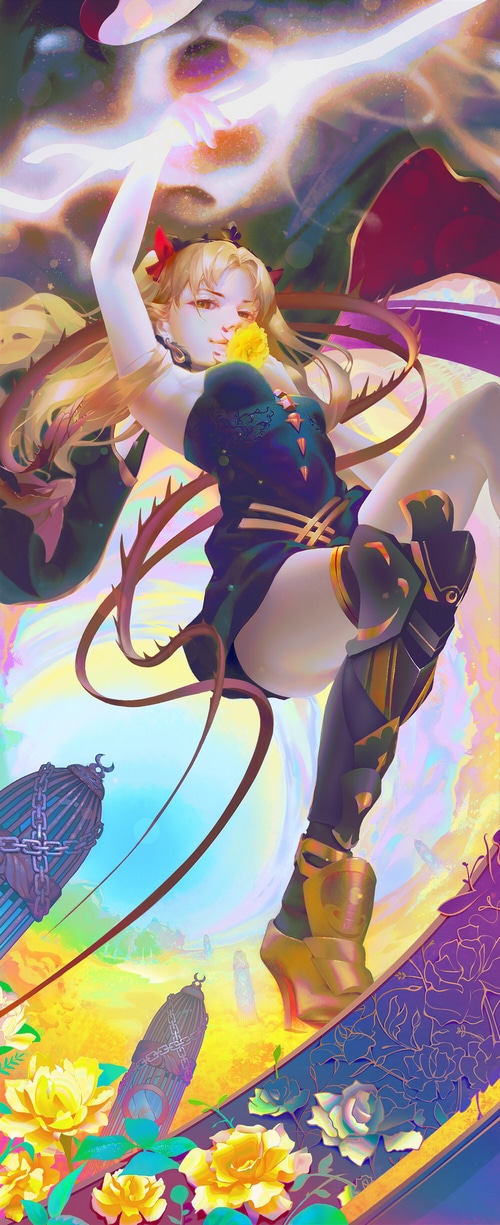Ereshkigal from Fate/Grand Order with blonde twintails