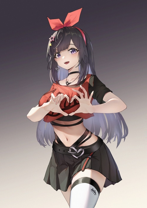 Bella from A-SOUL making a heart shape