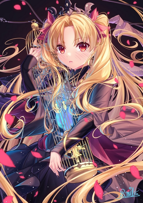 Ereshkigal from Fate/Grand Order with blonde twintails