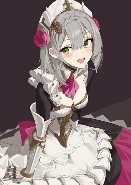 Noelle from Genshin Impact in a maid outfit