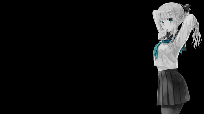 4K Schoolgirl with Toast and Selective Coloring