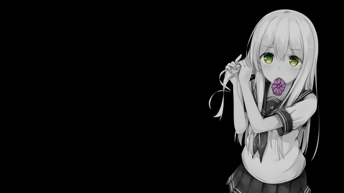 4K Schoolgirl with Flower in Mouth
