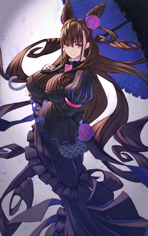 Murasaki Shikibu from Fate/Grand Order holding an umbrella
