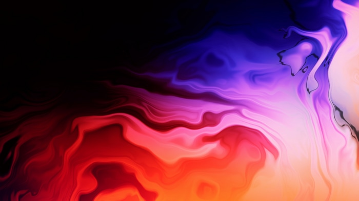 4K fluid abstract art with red and blue colors
