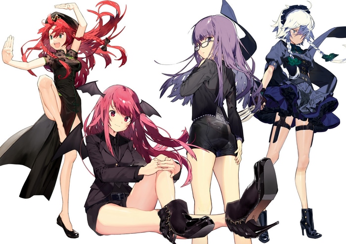 Touhou Fan Art: Hong Meiling, Patchouli Knowledge, Koakuma, Izayoi Sakuya
