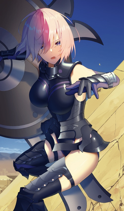 Mash Kyrielight from Fate/Grand Order in battle