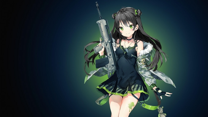 Anime girl with a gun