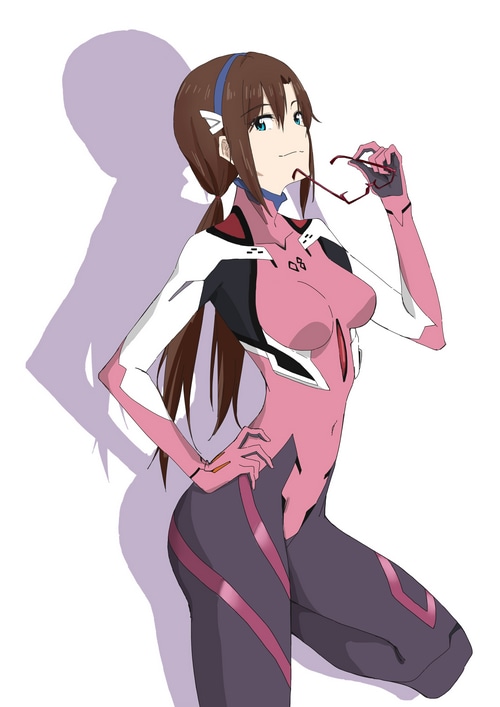 Makinami Mari Illustrious in a pink bodysuit