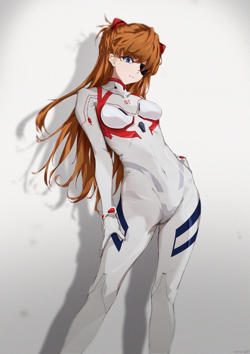Asuka Langley Soryu in a white plugsuit