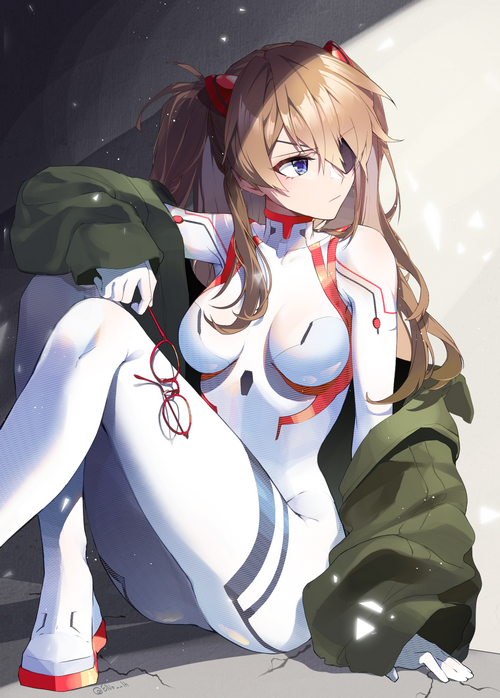 Asuka Langley Soryu in a white bodysuit