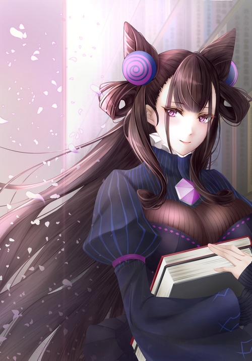 Murasaki Shikibu from Fate/Grand Order holding books