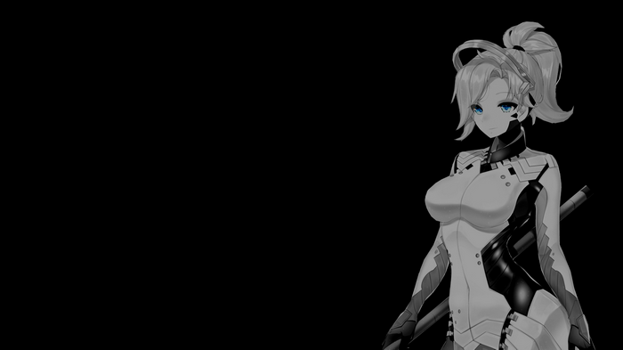 4K Overwatch Mercy with selective coloring