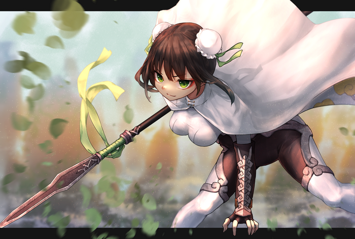 Qin Liangyu from Fate/Grand Order with a spear