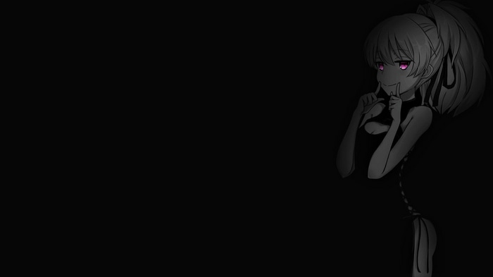 Yin from Darker than Black with pink eyes