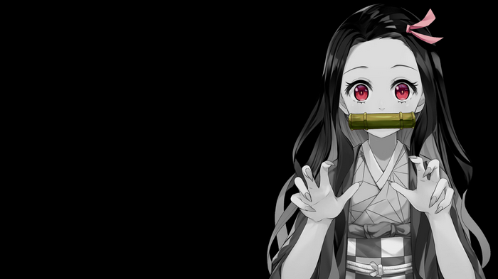 Kamado Nezuko from Kimetsu no Yaiba with selective coloring